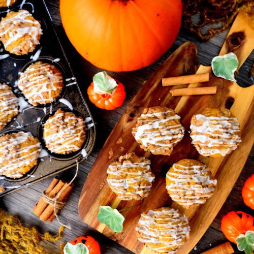 Pumpkin Spice Muffins with Sugar Streusel -