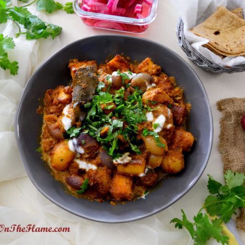 Rajasthani Aloo-Pyaaj-Paneer ki Sabji -
