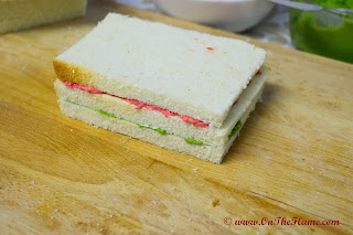 tri colour sandwich recipe  easy & quick layered sandwich recipes for kids