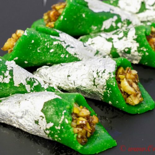 Kaju Gulkand Paan/Cashew & Betel Leaf Dessert￼￼ -