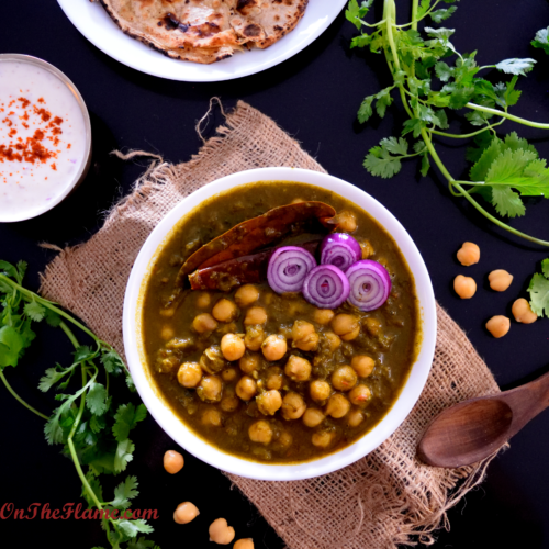 Chhole Palak/White Chickpea & Spinach Curry -