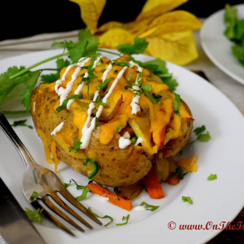 Jacket Potato Loaded with Grilled Vegetables -