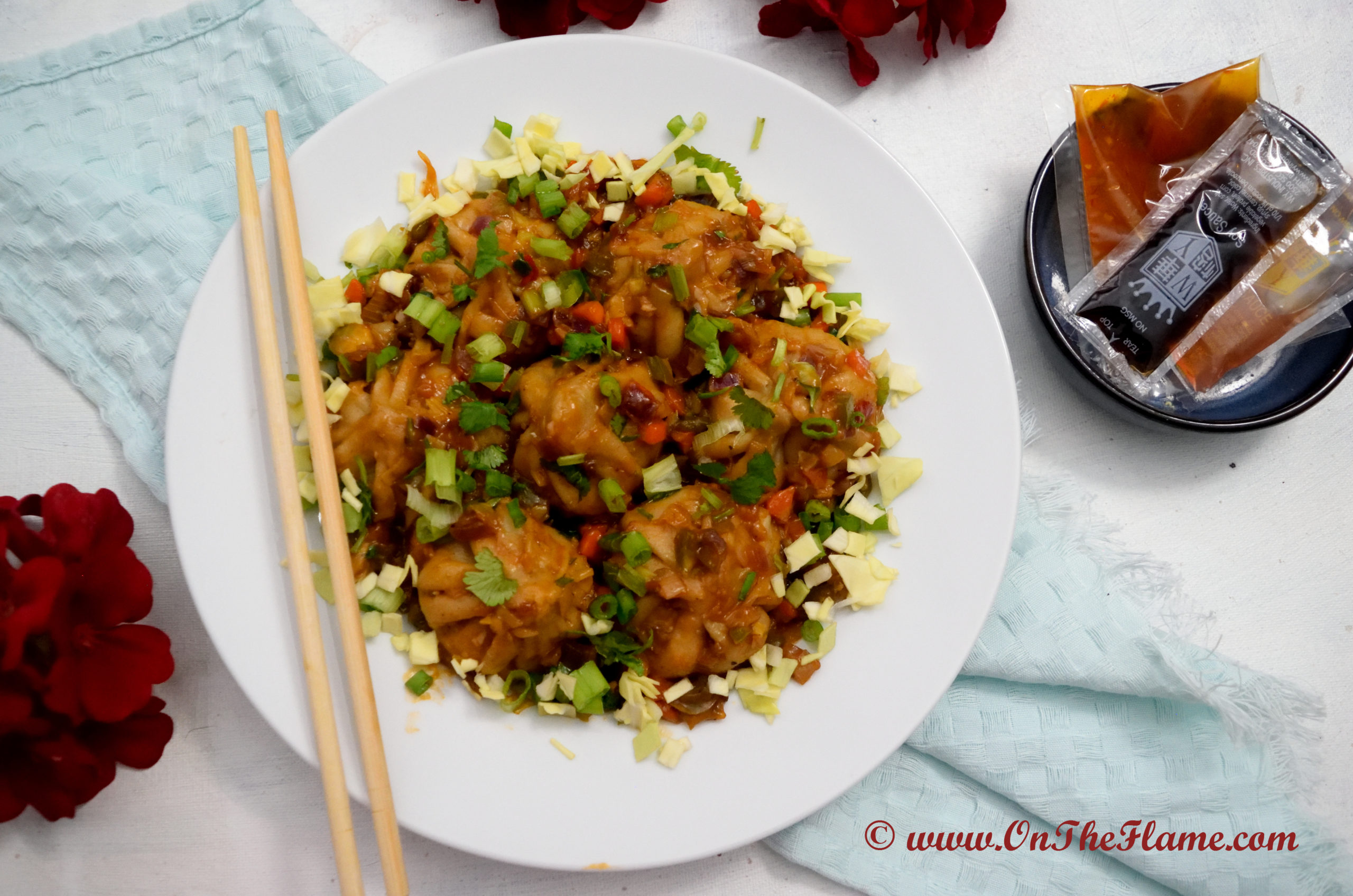 Vegetable Momo Manchurian Recipe - On The Flame