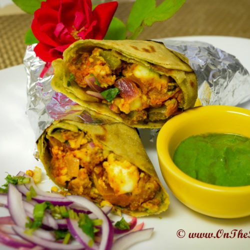 Paneer Tikka Kathi Roll Recipe -