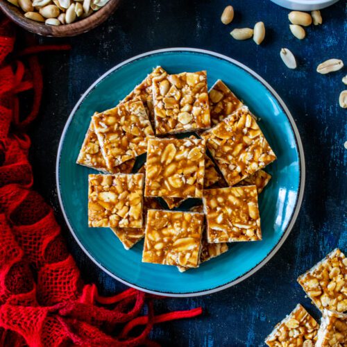 Easy Peanut Chikki/Peanut Gajak Recipe -