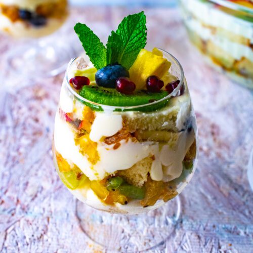 Fresh Fruit Trifle/Mixed Fruit Trifle Recipe -